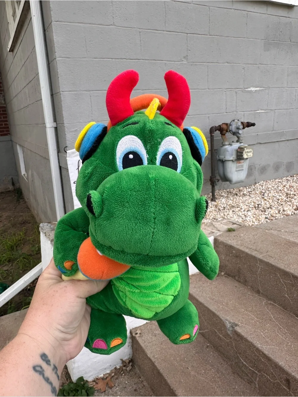 Legoland (rare) Ollie the Dragon DJ  with Colorful Accents - Kids Plush Stuffy